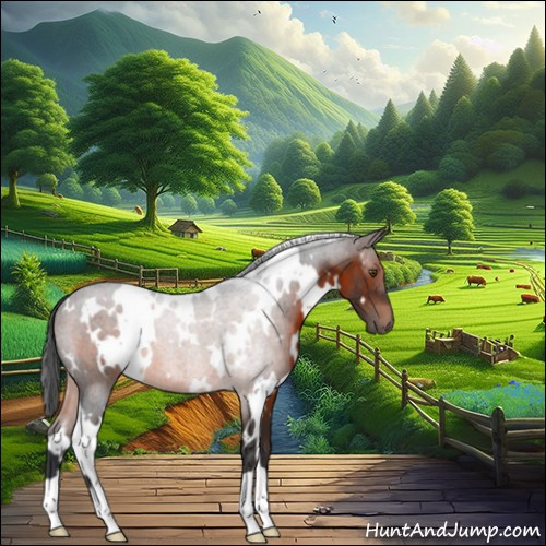 Horse Color:White Spotted Brown 