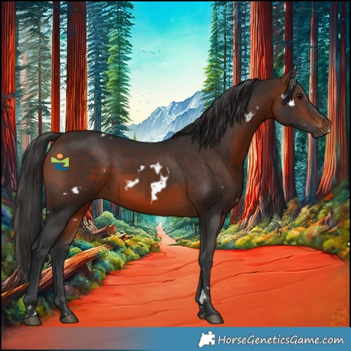 Horse Color:White Spotted Brown 
