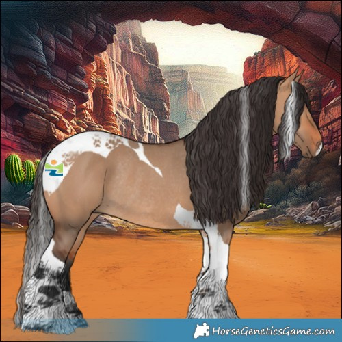 Horse Color:Bay Dun Tobiano Rabicano 