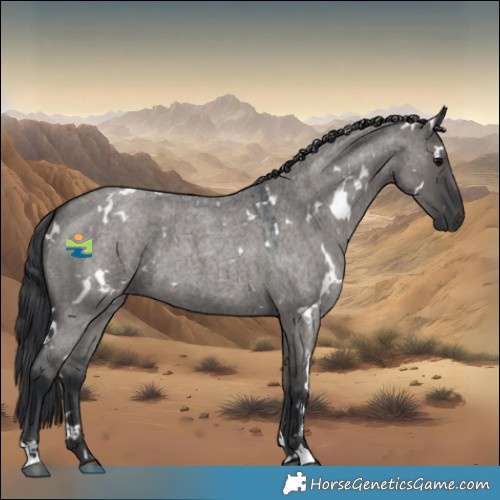 Horse Color:White Spotted Grullo Roan 