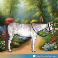 Horse Color:Platinum White Spotted Chocolate Brown Dun Sabino Brindle