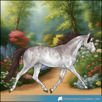 Horse Color:Platinum White Spotted Chocolate Brown Dun Sabino Brindle 