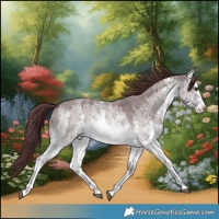 Horse Color:Platinum White Spotted Chocolate Brown Dun Sabino Brindle 