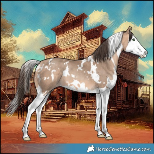 Horse Color:White Spotted Amber Champagne Splash