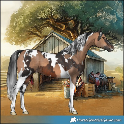 Horse Color:Bay Dun Tobiano  and White Spotted Brown Tobiano 
