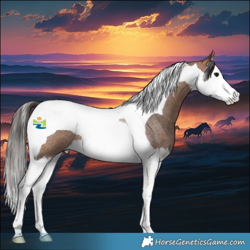 Horse Color:Bay Roan Splash Tobiano 