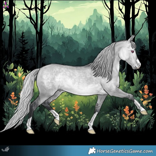 Horse Color:Silver Brown Chinchilla Dun Rabicano