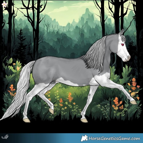 Horse Color:Silver Grullo Chinchilla Splash