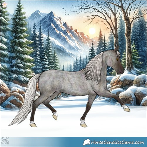 Horse Color:Midnight Silver Amber Champagne Ice Roan 