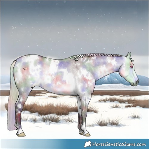 Horse Color:Nacre White Spotted Chocolate Silver Buckskin Chinchilla Dun Rabicano 