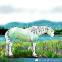Horse Color:Watercolor White Spotted Silver Brown Tobiano 