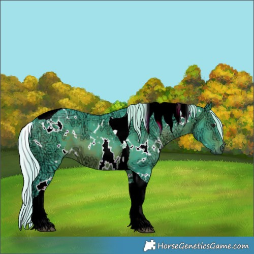 Horse Color:Watercolor White Spotted Silver Brown Ice Tobiano 