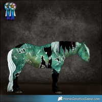 Horse Color:Watercolor White Spotted Silver Brown Ice Tobiano 