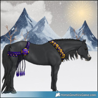 Horse Color:Black  and Black Frame 