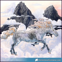 Horse Color:Void Painted Watercolor Silver Bay Dun Tobiano Rabicano 