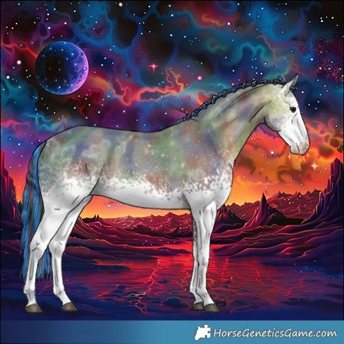 Horse Color:Painted Nacre White Spotted Bay Ice