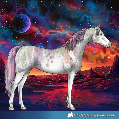Horse Color:Painted Nacre White Spotted Silver Grullo Ice Splash 