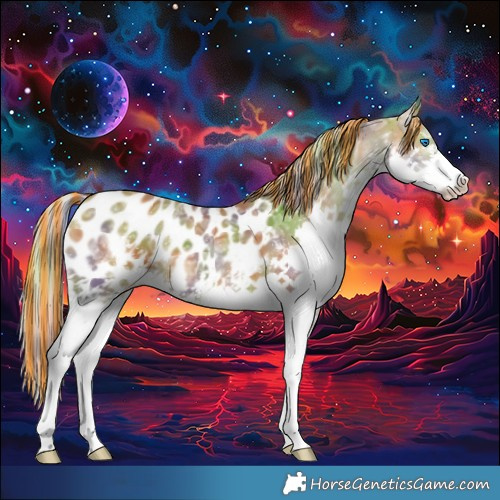 Horse Color:Painted Nacre White Spotted Silver Brown Ice Dun Splash Appaloosa 