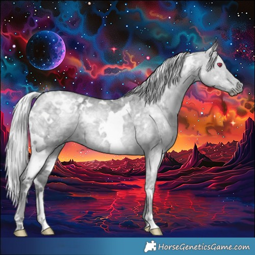 Horse Color:White Spotted Silver Grullo Chinchilla Ice