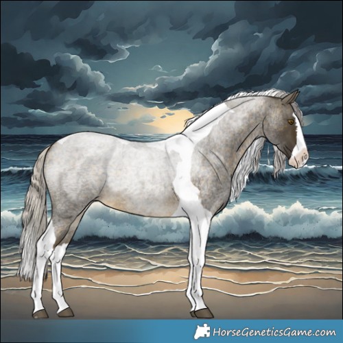 Horse Color:Silver Buckskin Roan Splash Tobiano 