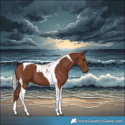 Horse Color:Silver Black Tobiano 