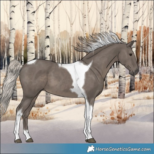 Horse Color:Silver Black Tobiano 