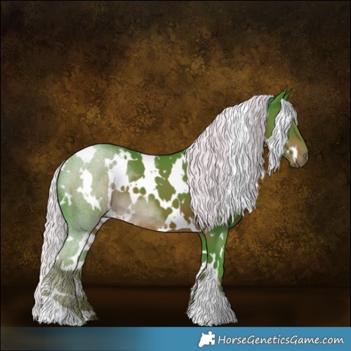 Horse Color:Watercolor White Spotted Liver Chestnut Mushroom 