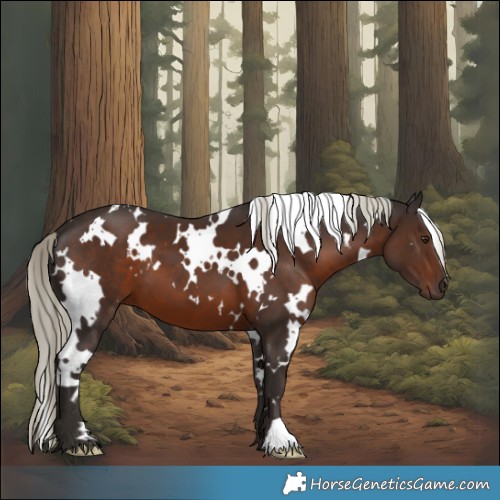 Horse Color:White Spotted Liver Chestnut Mushroom 