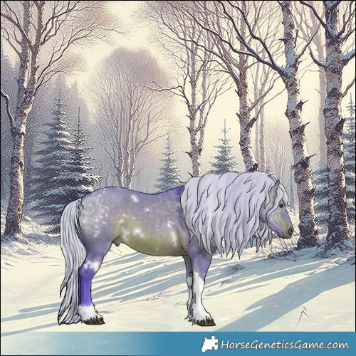 Horse Color:Watercolor White Spotted Silver Brown Dun Tobiano 