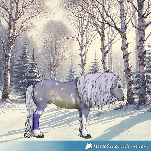 Horse Color:Watercolor White Spotted Silver Brown Dun Tobiano 