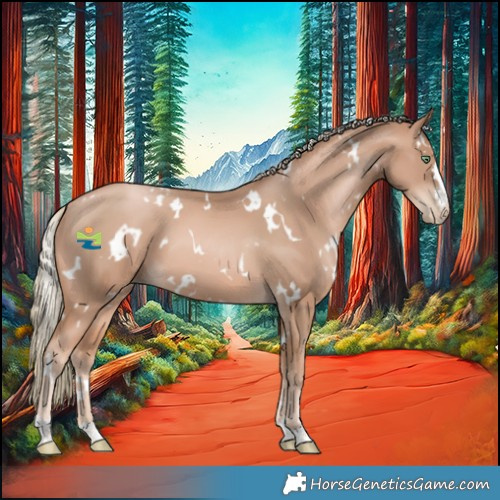 Horse Color:White Spotted Chestnut Pearl Mushroom 