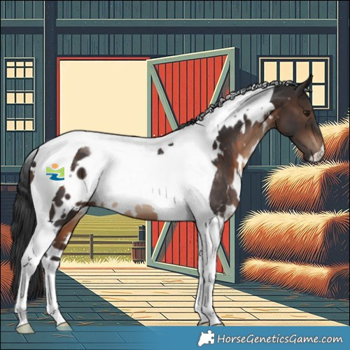 Horse Color:White Spotted Brown Tobiano 