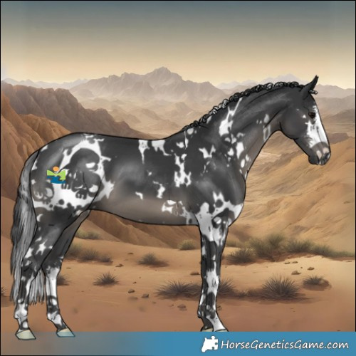 Horse Color:White Spotted Black 
