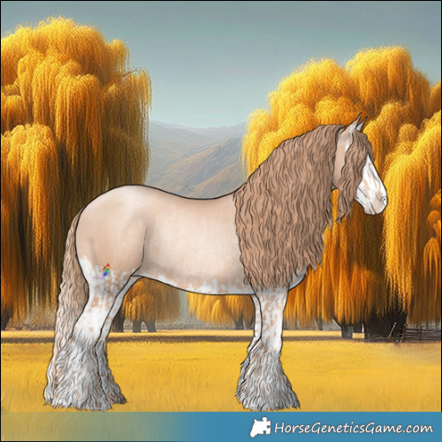 Horse Color:Gold Champagne Pearl Rabicano and Gold Champagne Pearl Splash Rabicano