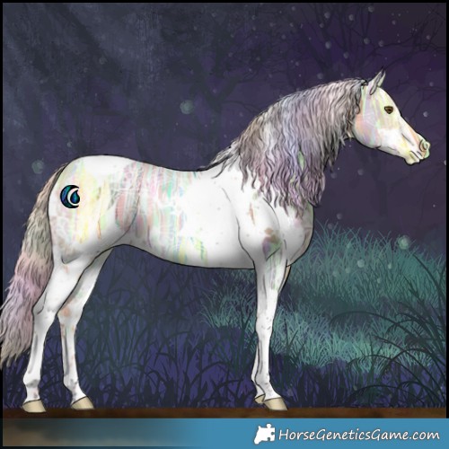 Horse Color:Nacre White Spotted Silver Buckskin Ice Dun Tobiano 