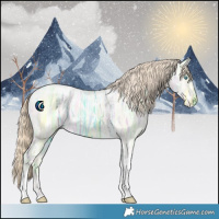 Horse Color:White Spotted Perlino Ice Dun Tobiano 