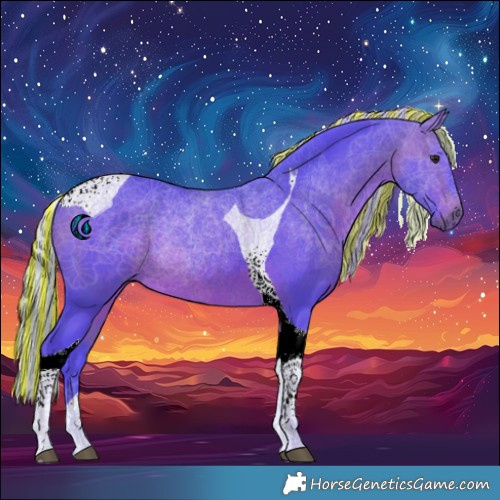 Horse Color:Painted Watercolor Silver Brown Tobiano Rabicano 