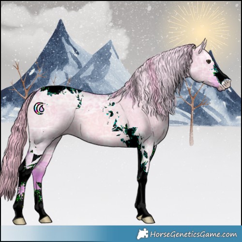 Horse Color:Watercolor Red Dun Ice Tobiano 
