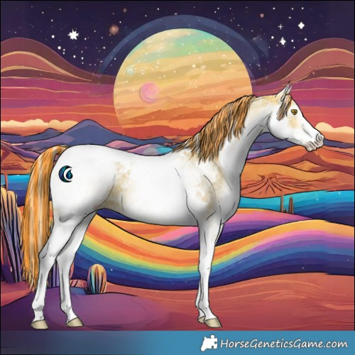 Horse Color:Painted White Spotted Silver Buckskin Ice Tobiano 