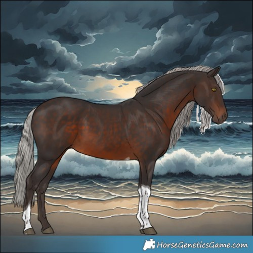 Horse Color:Silver Brown Tobiano 