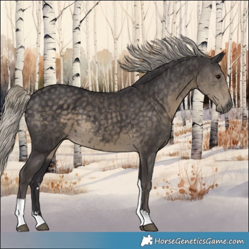 Horse Color:Silver Smoky Black Tobiano 
