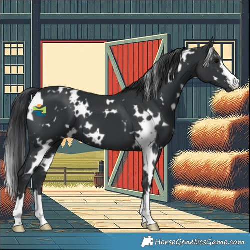 Horse Color:White Spotted Black 