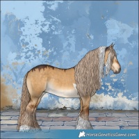 Horse Color:Gray Chocolate Palomino Dun Tobiano 
