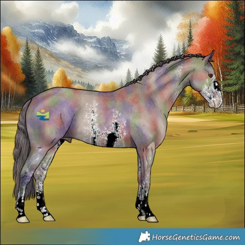 Horse Color:Nacre Liver Red Dun Sabino 