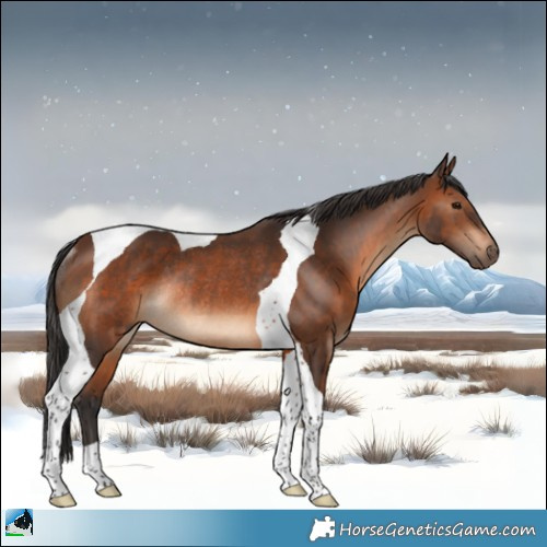 Horse Color:Brown Tobiano Rabicano