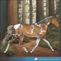 Horse Color:White Spotted Chocolate Palomino Tobiano Rabicano