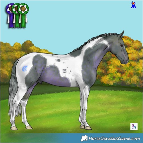 Horse Color:Watercolor Chocolate Brown Tobiano 