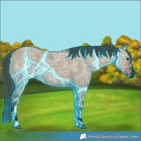 Horse Color:Void Thunderstruck Liver Red Dun Ice Sabino 