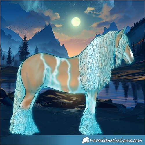 Horse Color:Thunderstruck Chocolate Palomino Dun Tobiano