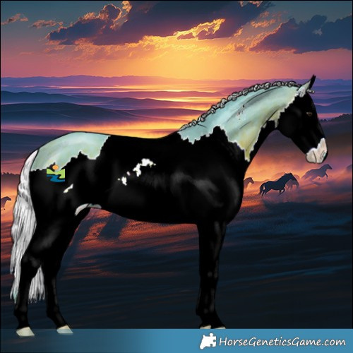 Horse Color:Watercolor Silver Brown Sabino Splash 